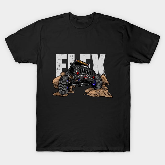 Black Jeep Flex T-Shirt by 4x4 Sketch